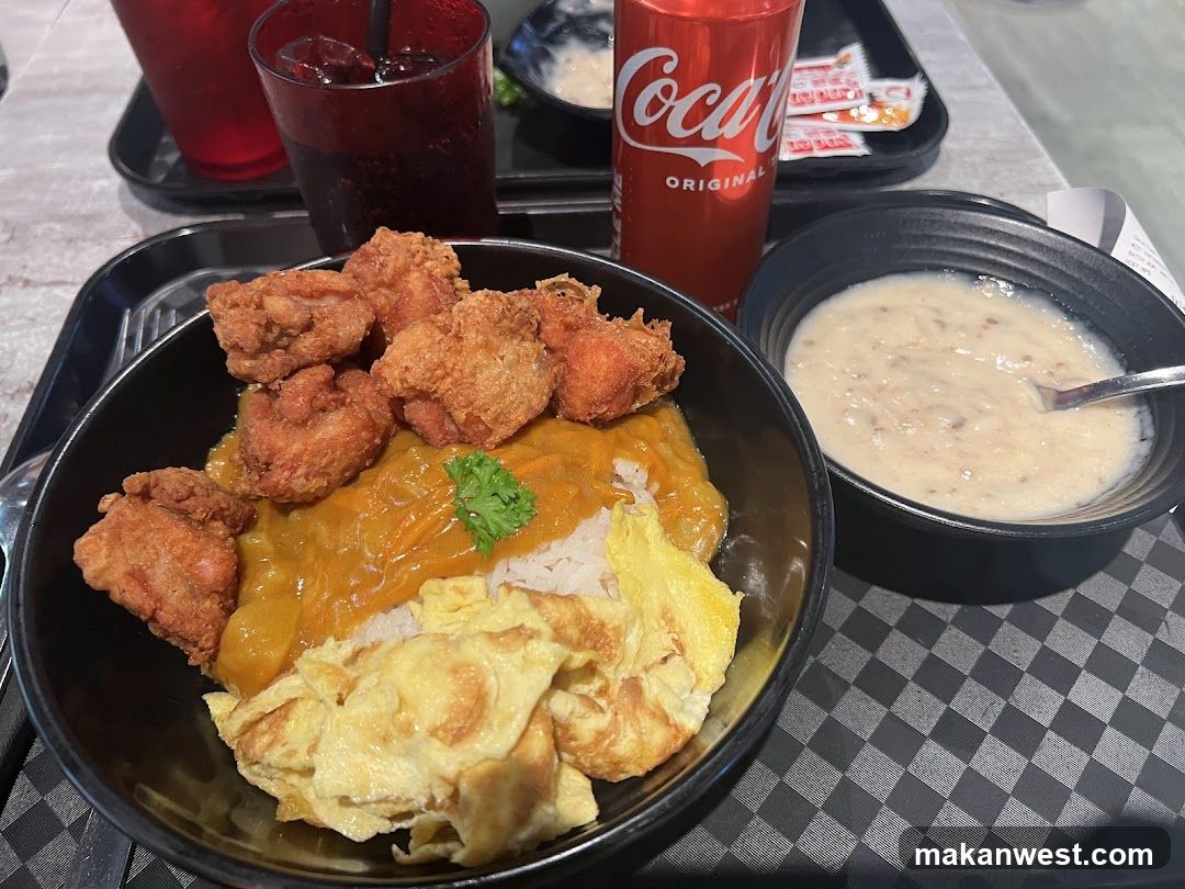 Fried Chicken Rice Bowl with Side Dish