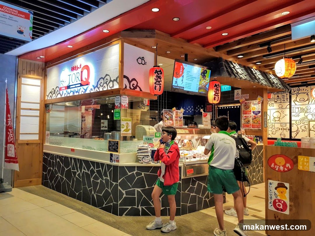 Food stall interior with customers