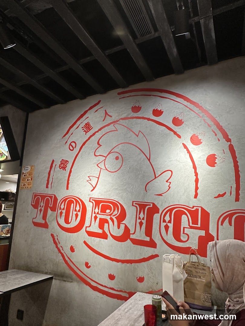 Interior of a restaurant with wall art