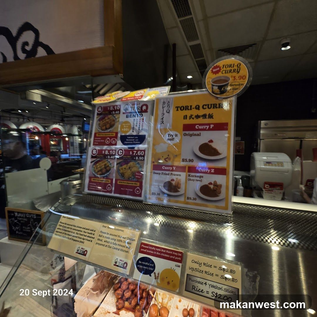 Tori-Q Curry Menu Board