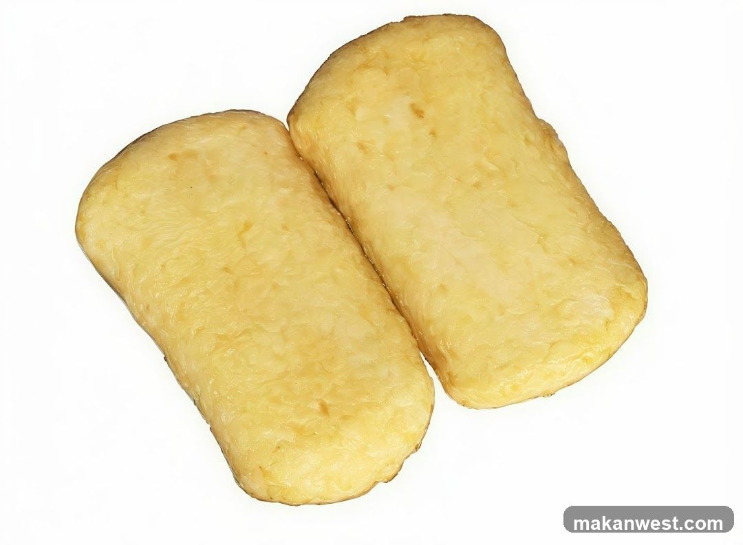 Two pieces of fried dough or breaded food item