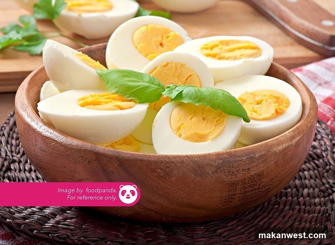 Bowl of Hard-Boiled Eggs with Basil