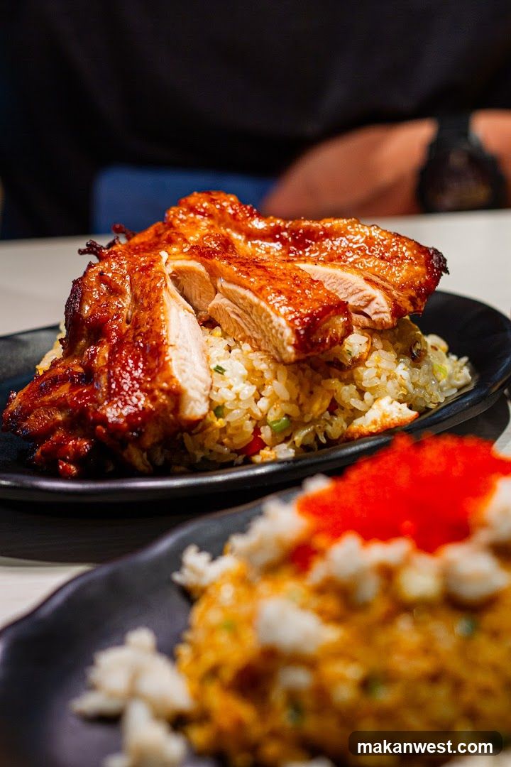 Roasted Chicken Fried Rice with Salmon Roe
