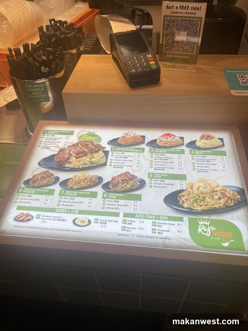 Raja YOK Menu Board