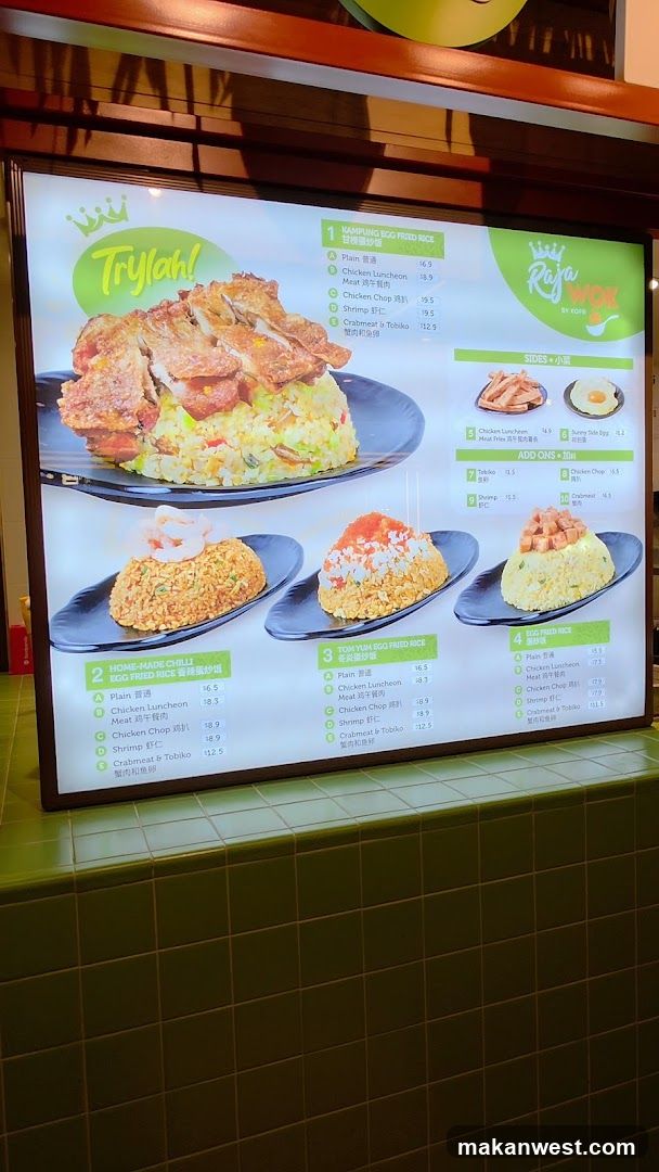 Raja Nook Menu Board