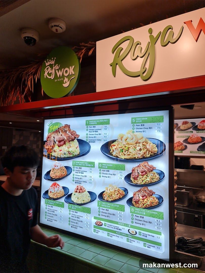 Raja Wok Menu Board