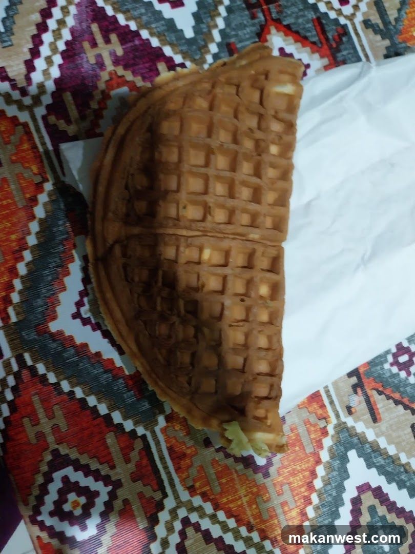 Waffle Sandwich on Patterned Fabric