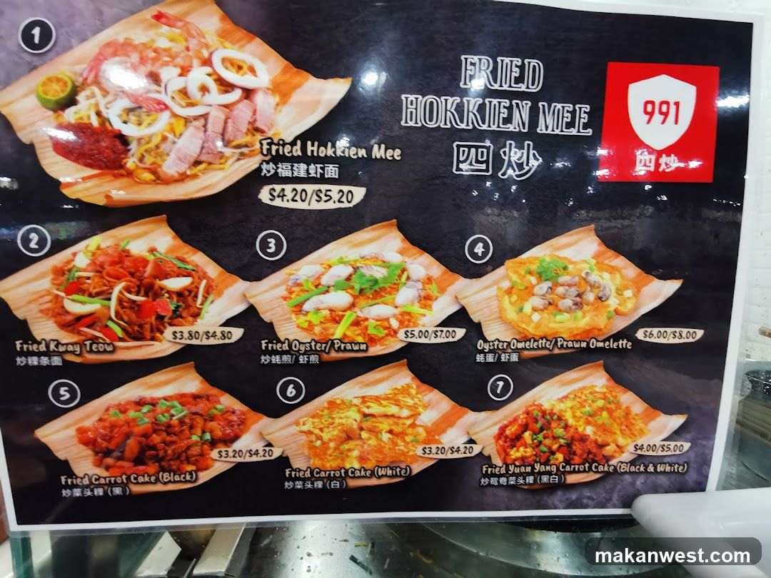 Fried Hokkien Mee Menu Board