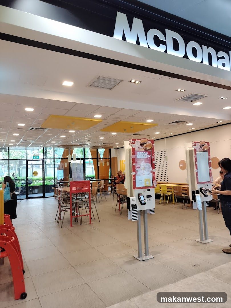 McDonald's Interior with Self-Service Kiosks
