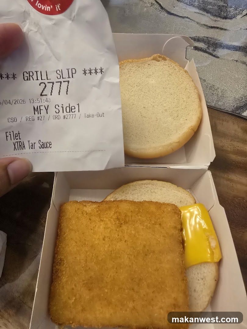 Fast Food Meal with Receipt