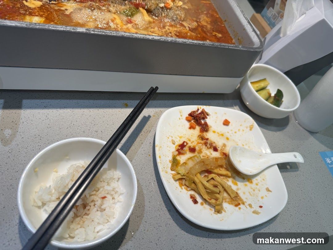 Dining Table with Leftover Food