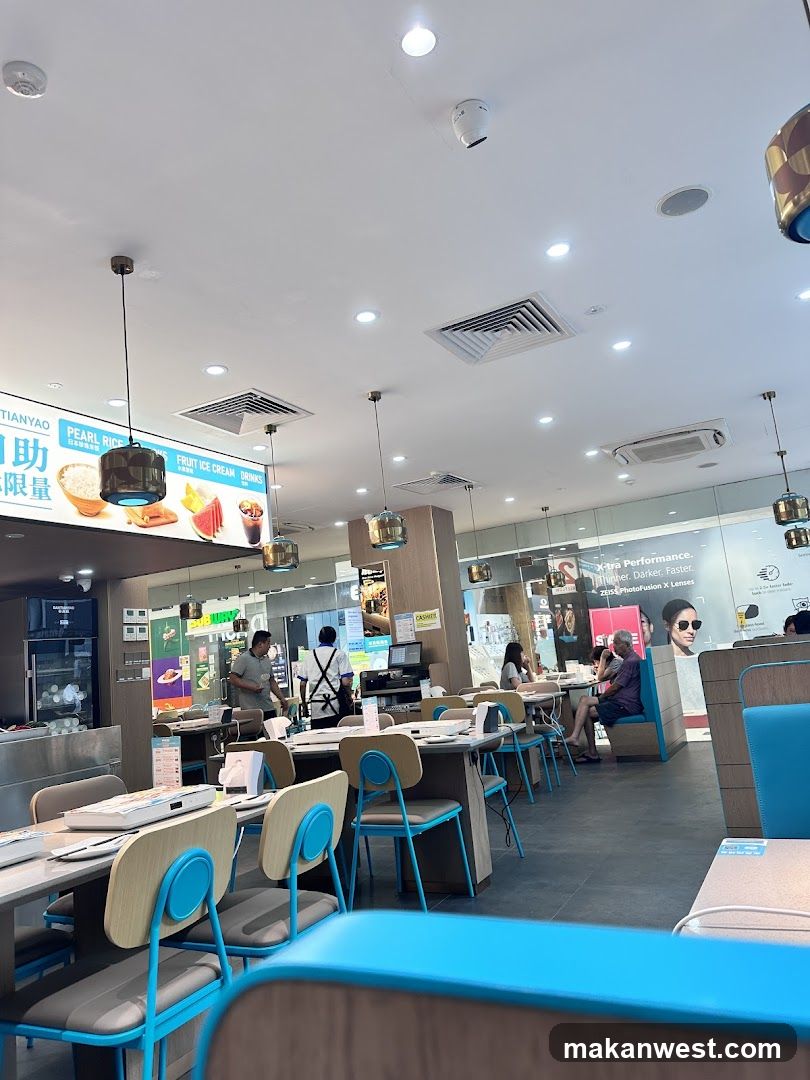 Restaurant Interior with Seating Area and Staff