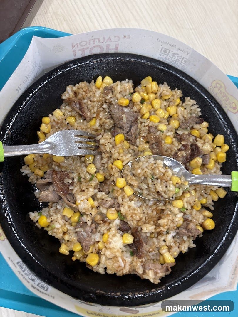 Sizzling Rice Bowl with Corn and Meat