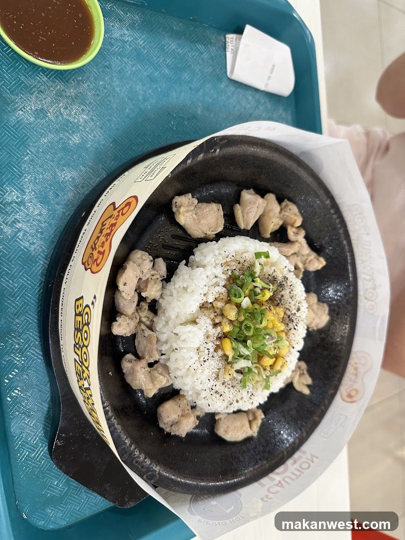 Sizzling Rice Bowl with Chicken and Corn