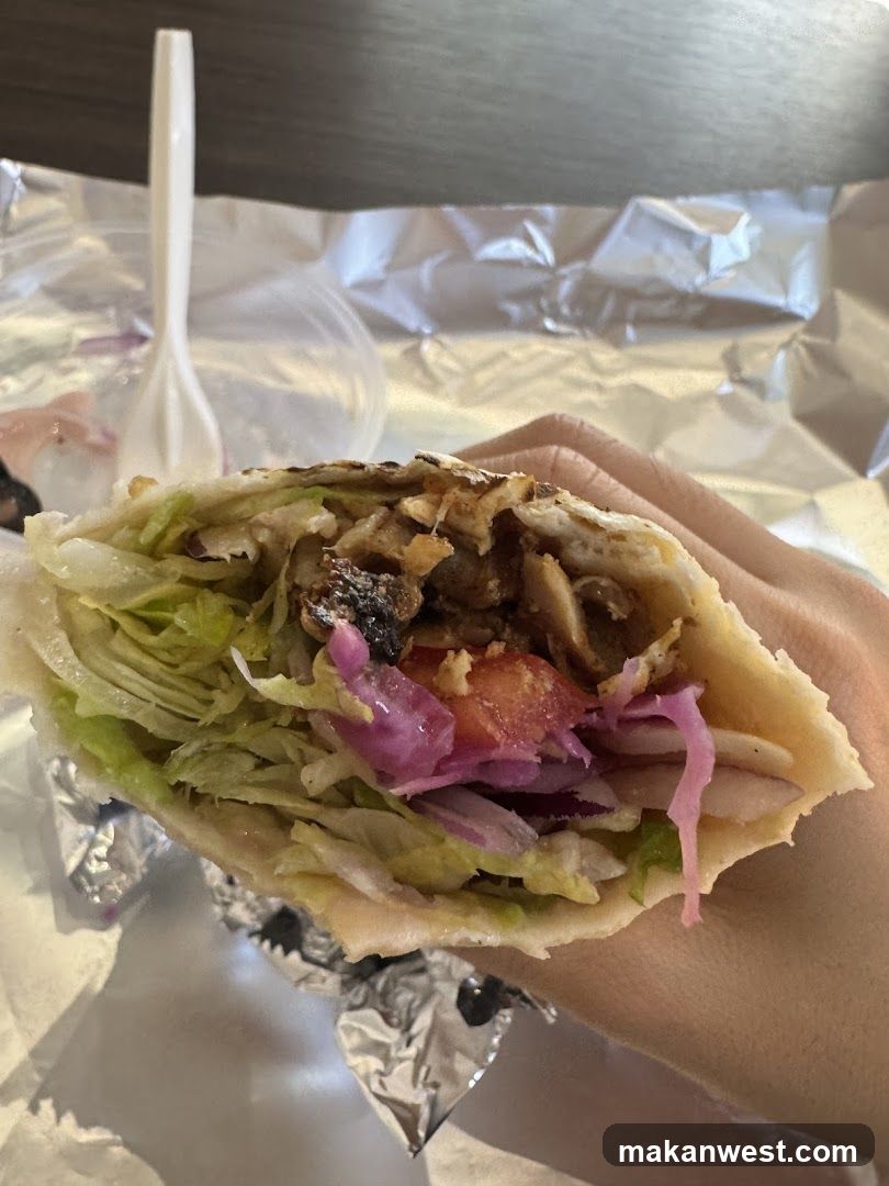 Hand Holding a Wrap with Fillings