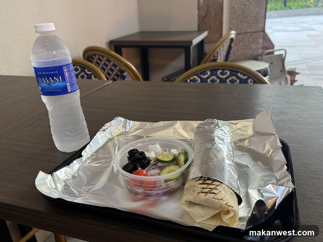 Food Tray with Water Bottle