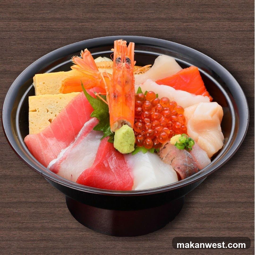Sashimi Bowl with Shrimp and Roe