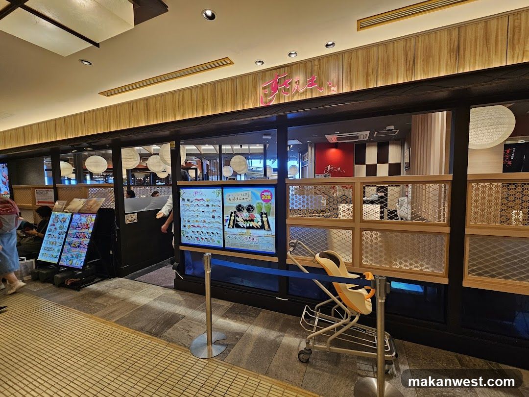 Restaurant Interior with Menu Boards and Baby Stroller