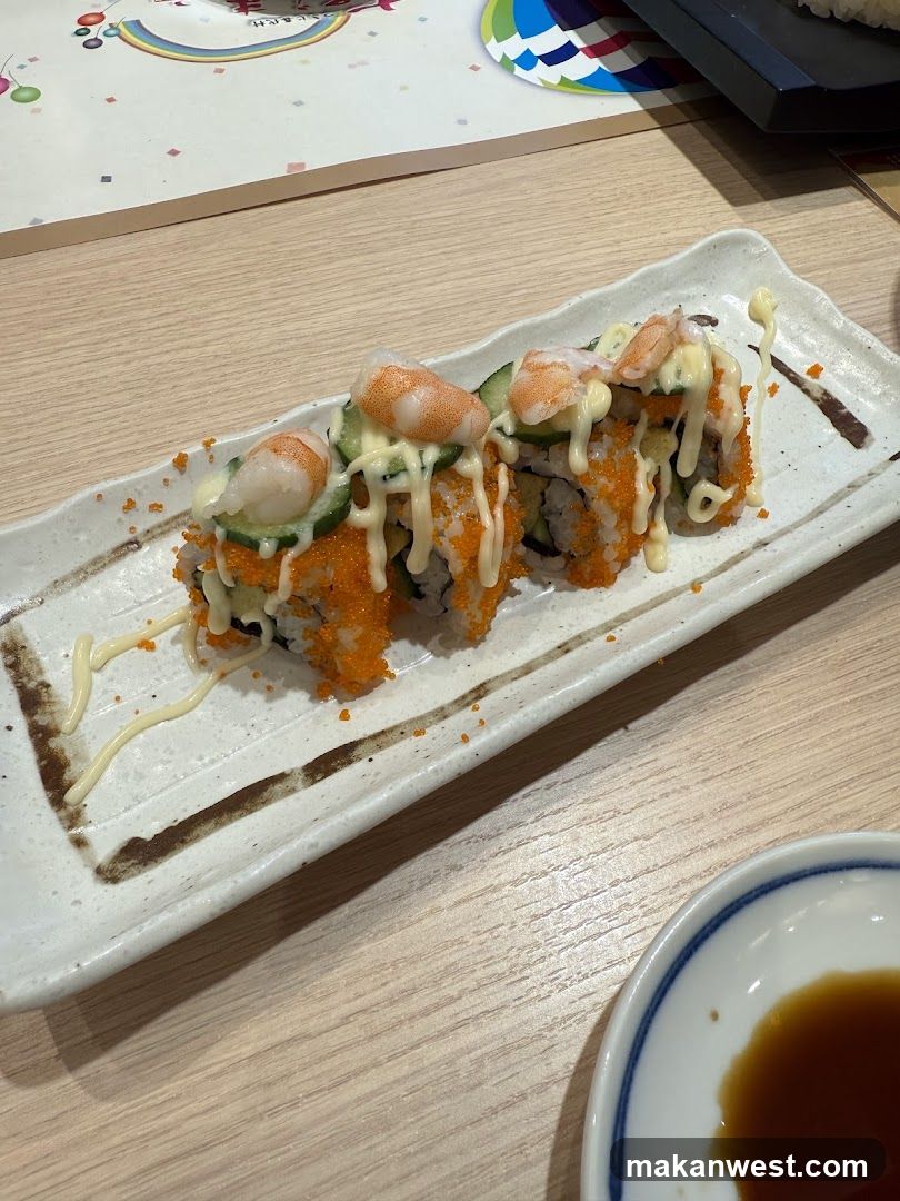 Sushi Roll with Shrimp and Cucumber