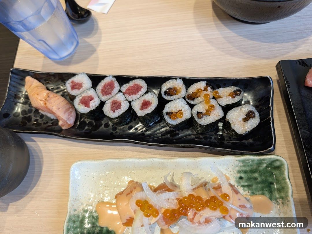 Sushi Platter with Salmon and Tuna Rolls