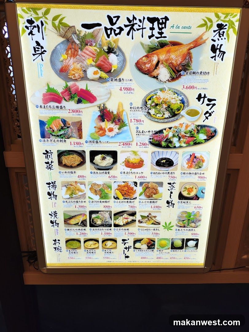Japanese Restaurant Menu Board