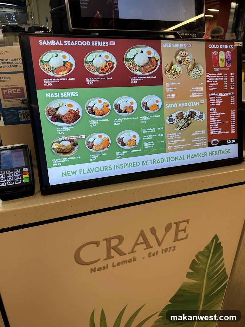 Crave Nasi Lemak Menu Board