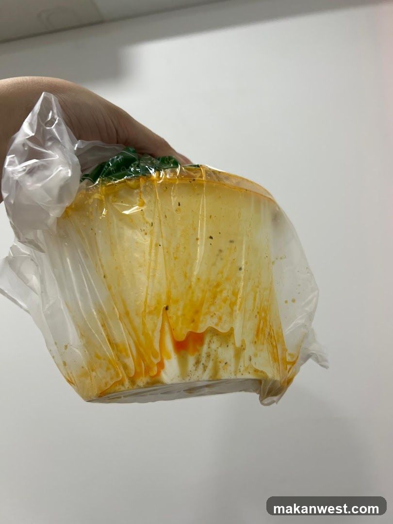 Hand holding a wrapped food item