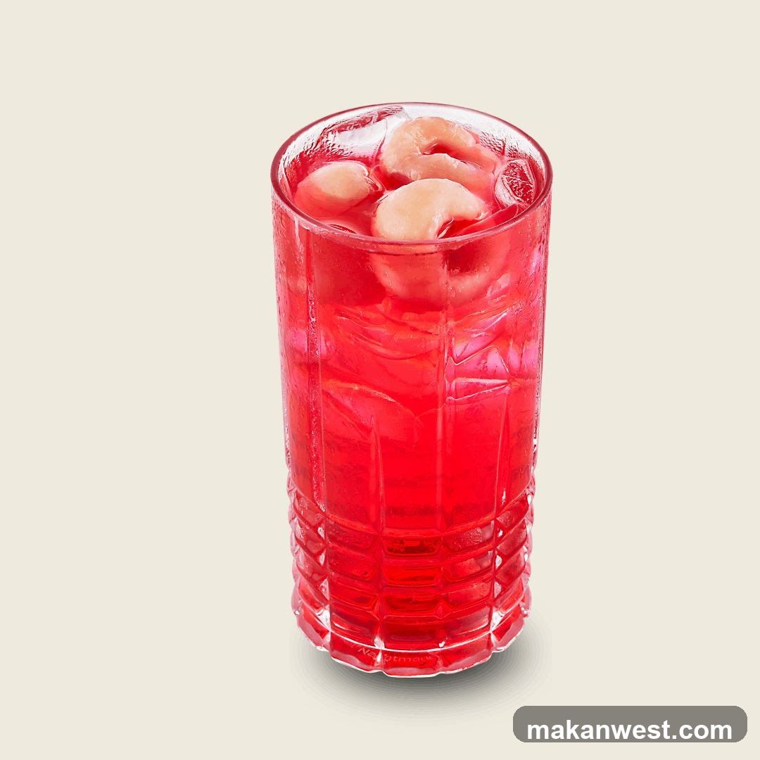 Red Iced Drink with Lychees