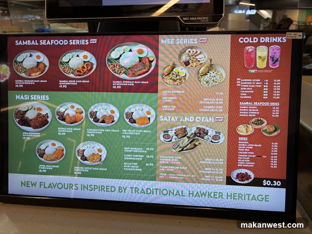 Sambal Seafood Series Menu Board
