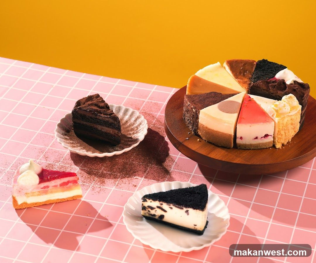 Assorted Cake Slices Display