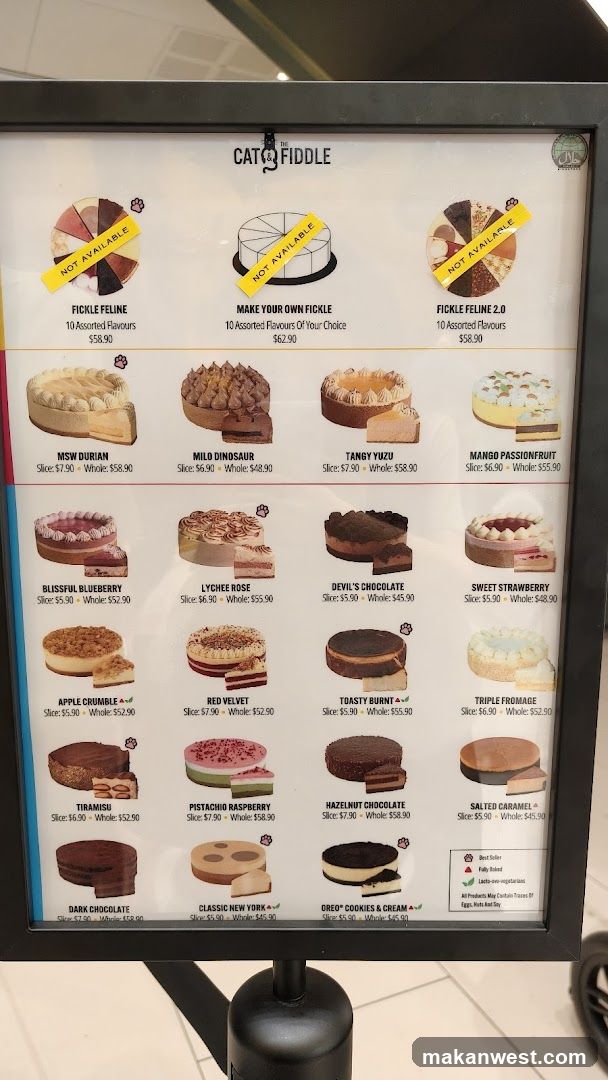Cat's Fiddle Dessert Menu