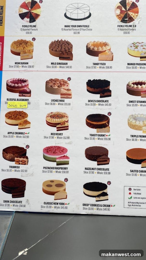 Fickle Feline Dessert Menu
