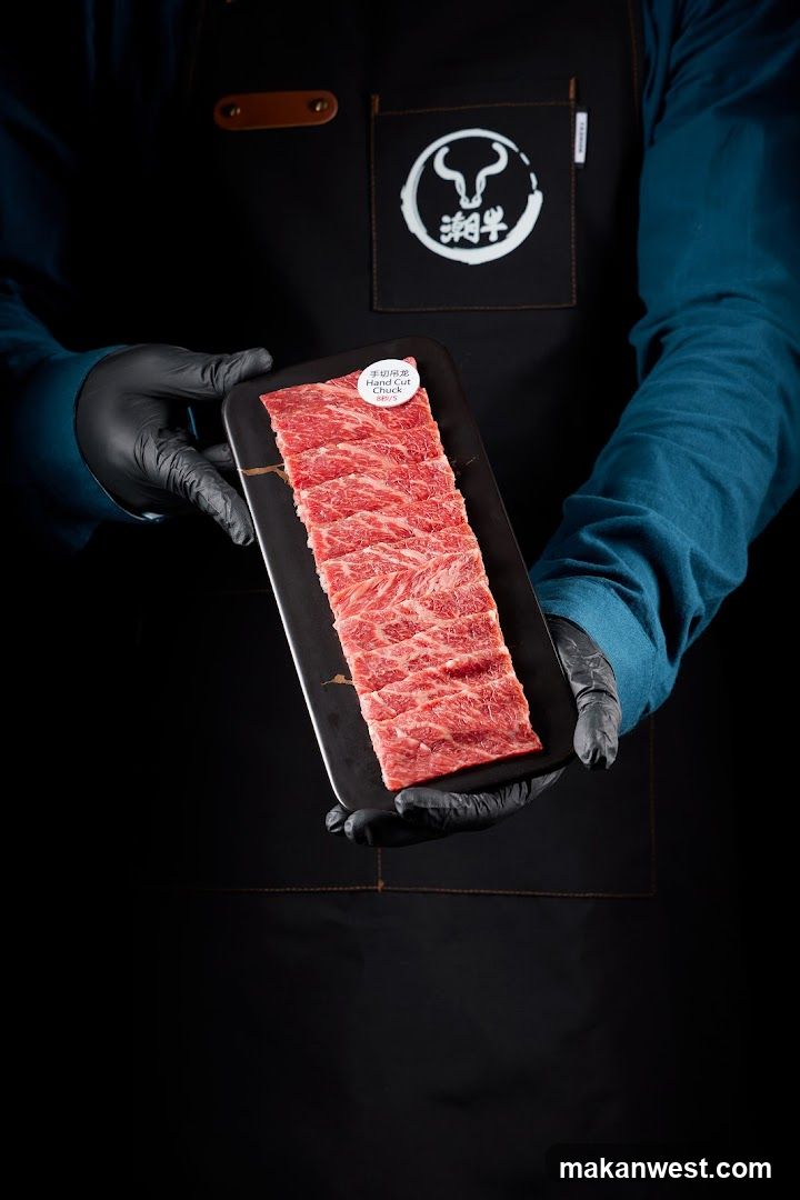 Hand-cut beef presentation