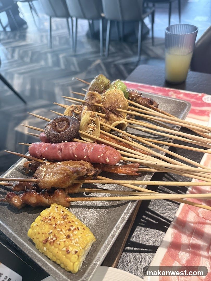 Grilled Skewers and Corn on the Cob