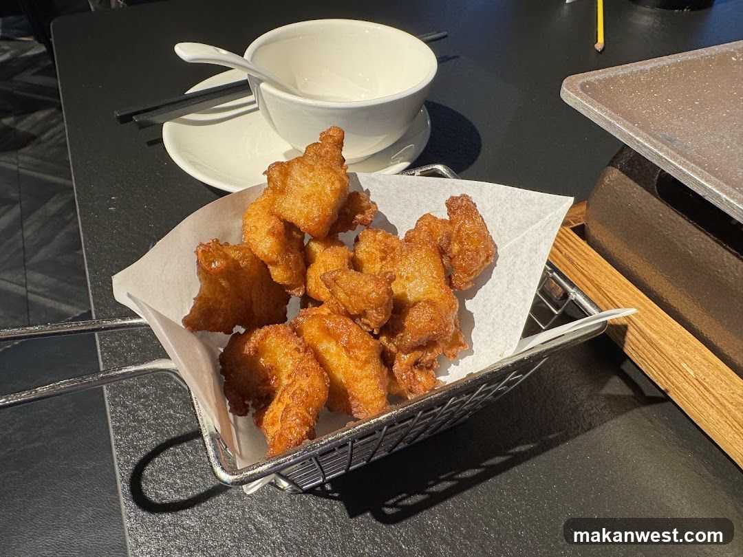 Fried Chicken Basket with Bowl and Chopsticks