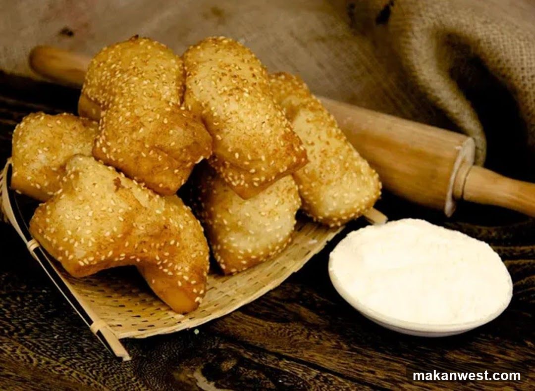 Fried Dough Snacks with Sesame Seeds