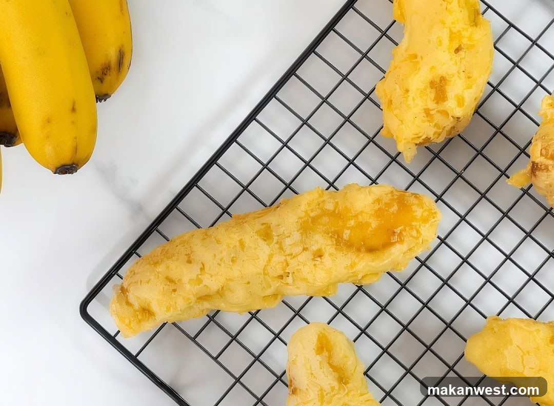 Baked Banana Treats on Cooling Rack