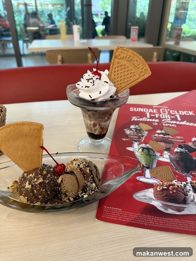 Sundaes and Ice Cream Display