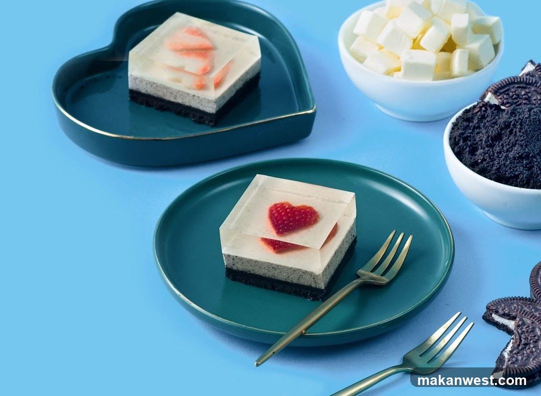 Dessert Plating with Oreo and Strawberry Topping