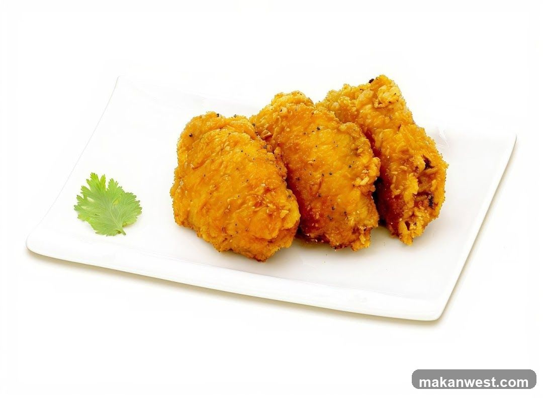 Fried Chicken Wings with Cilantro Garnish