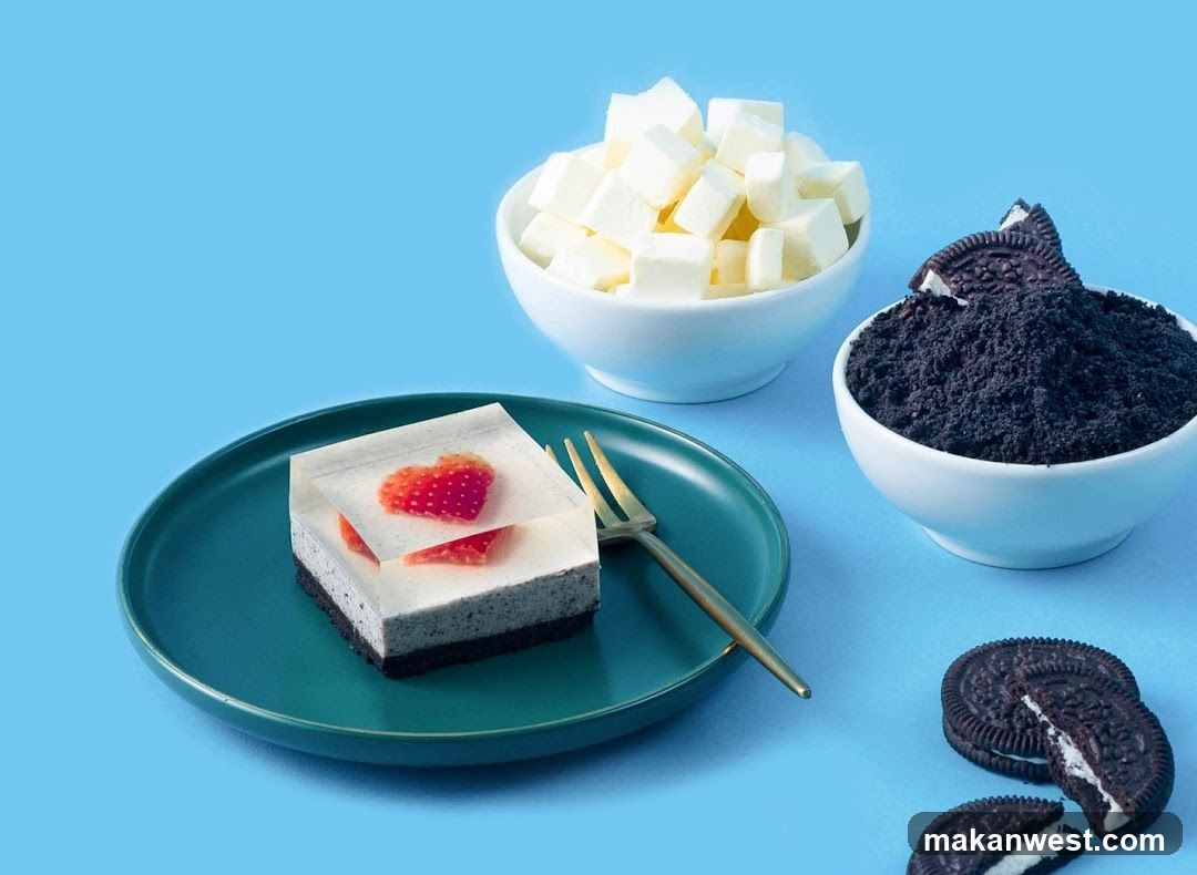 Oreo Strawberry Cheesecake with Ingredients