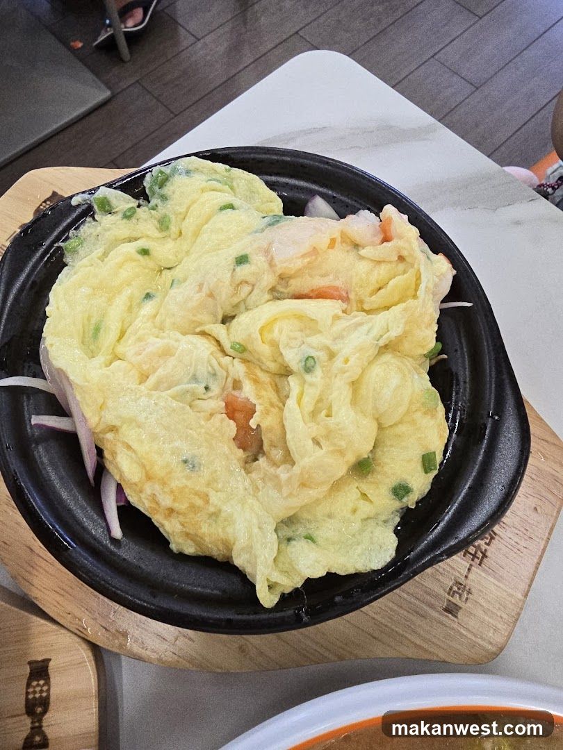 Egg Dish with Onions and Shrimp