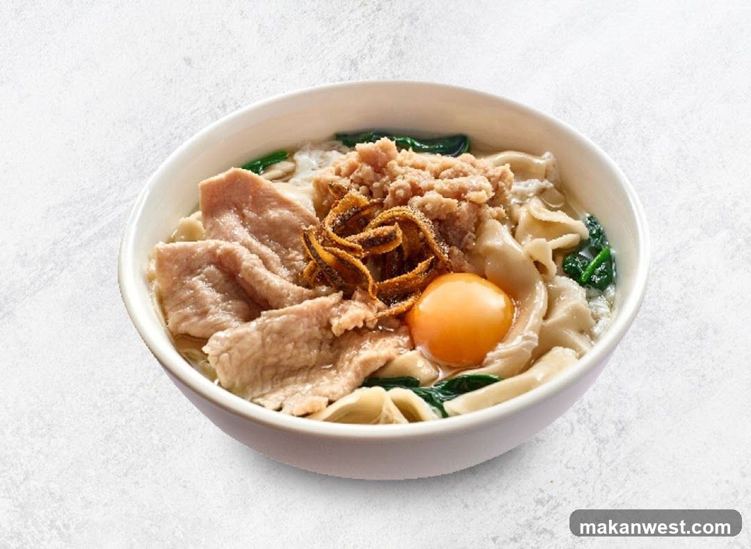 Bowl of Noodles with Egg and Meat