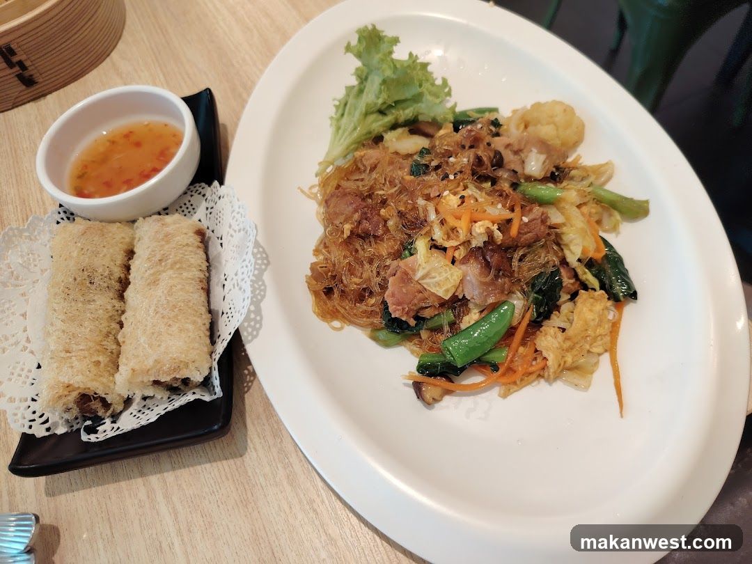 Chow Mein and Spring Rolls