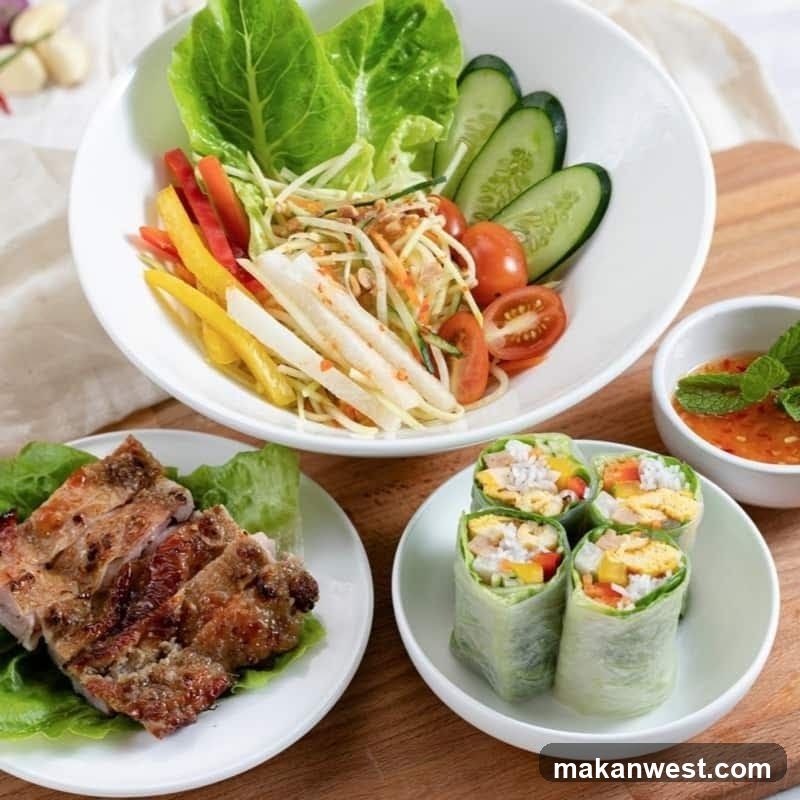Thai Spring Rolls and Salad Set