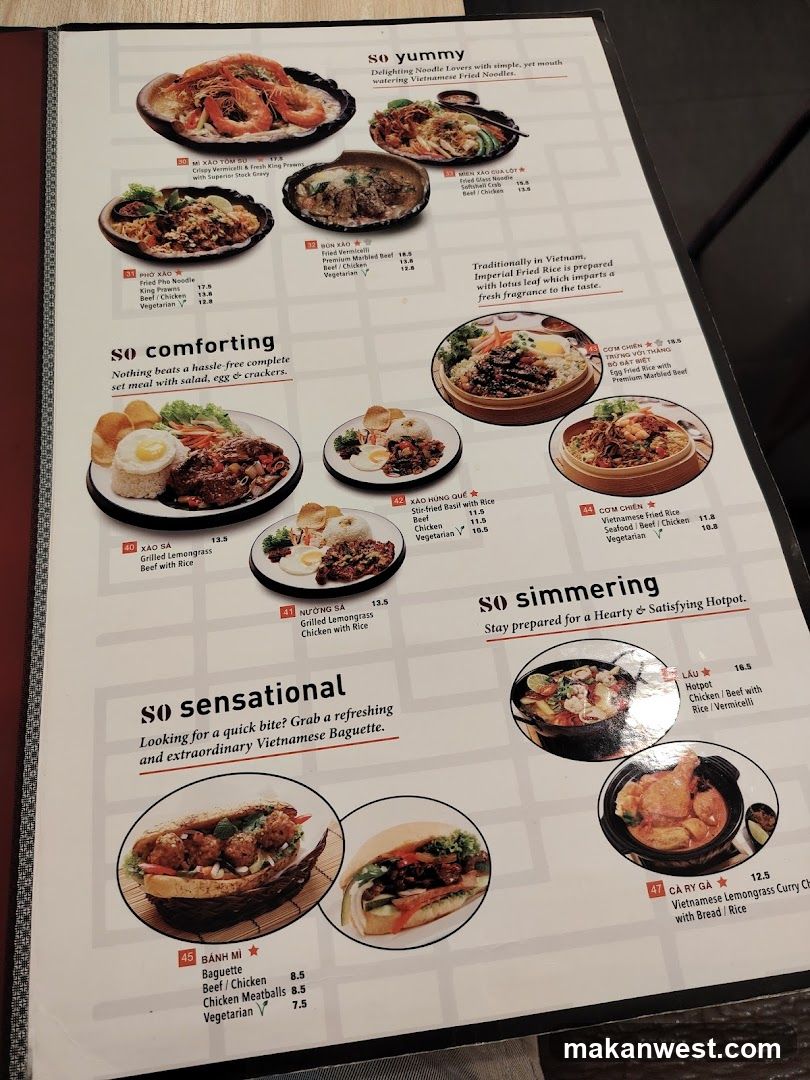 Vietnamese Cuisine Menu