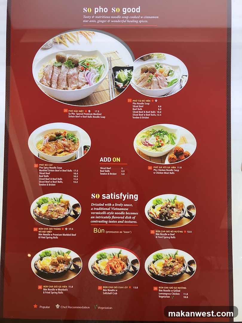 So Pho So Good Menu