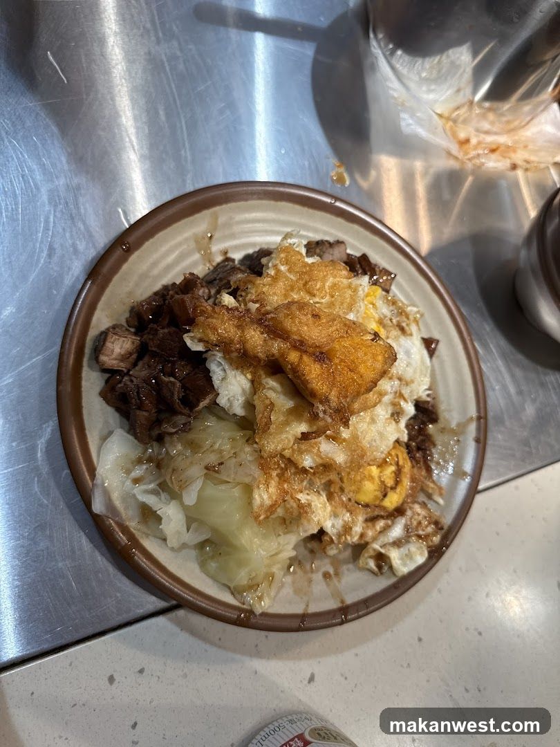 Plate of Fried Rice with Egg and Meat