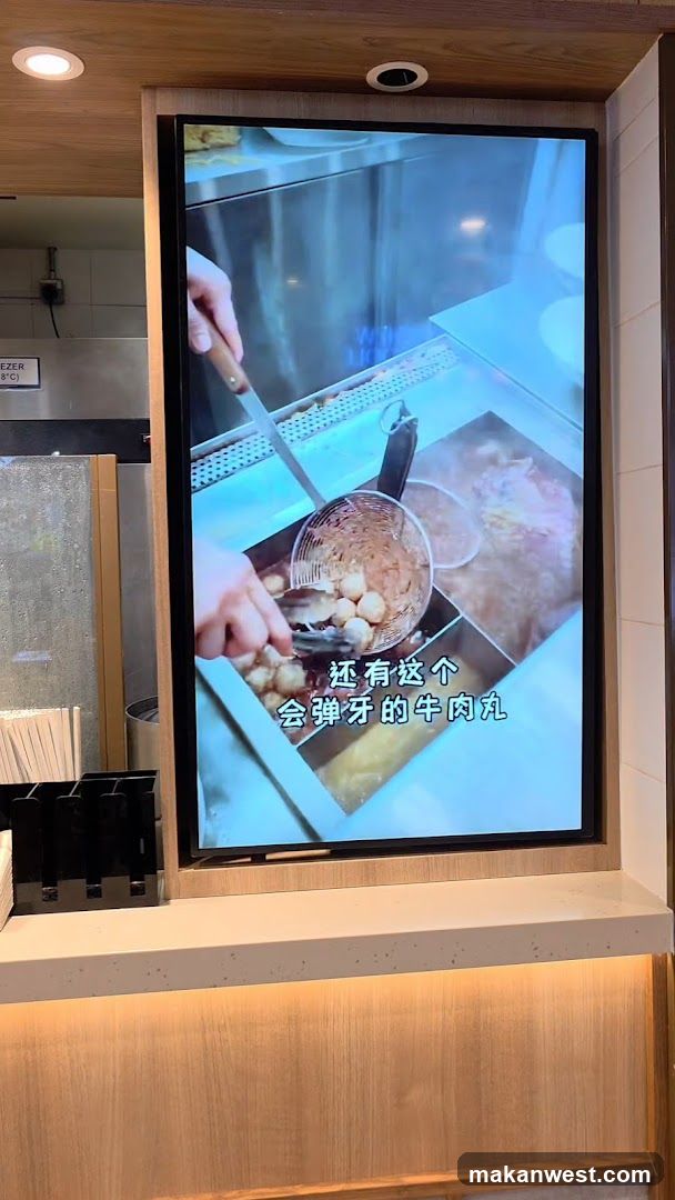 Digital Screen Display in Restaurant Interior