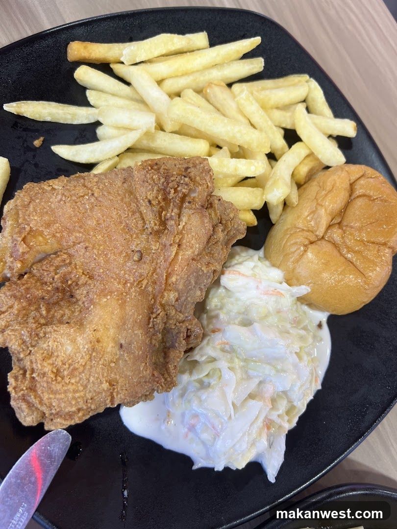 Fried Chicken Meal with Fries and Coleslaw